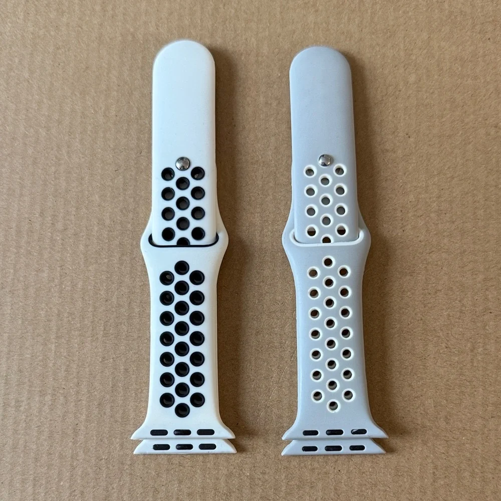 Sport Band for Smartwatch - Black and White & Grey and White Bundle